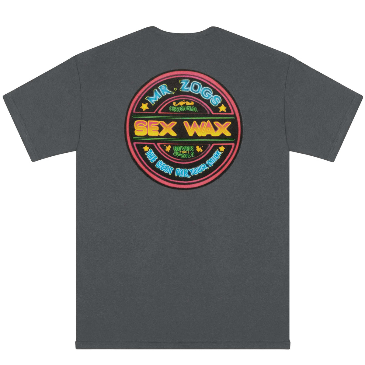 Mr Zogs Sex Wax Neon T-shirt Dark Heather | Mr Zogs Sex Wax | T Shirt - Northshore Newquay - Surf/Skate Shop