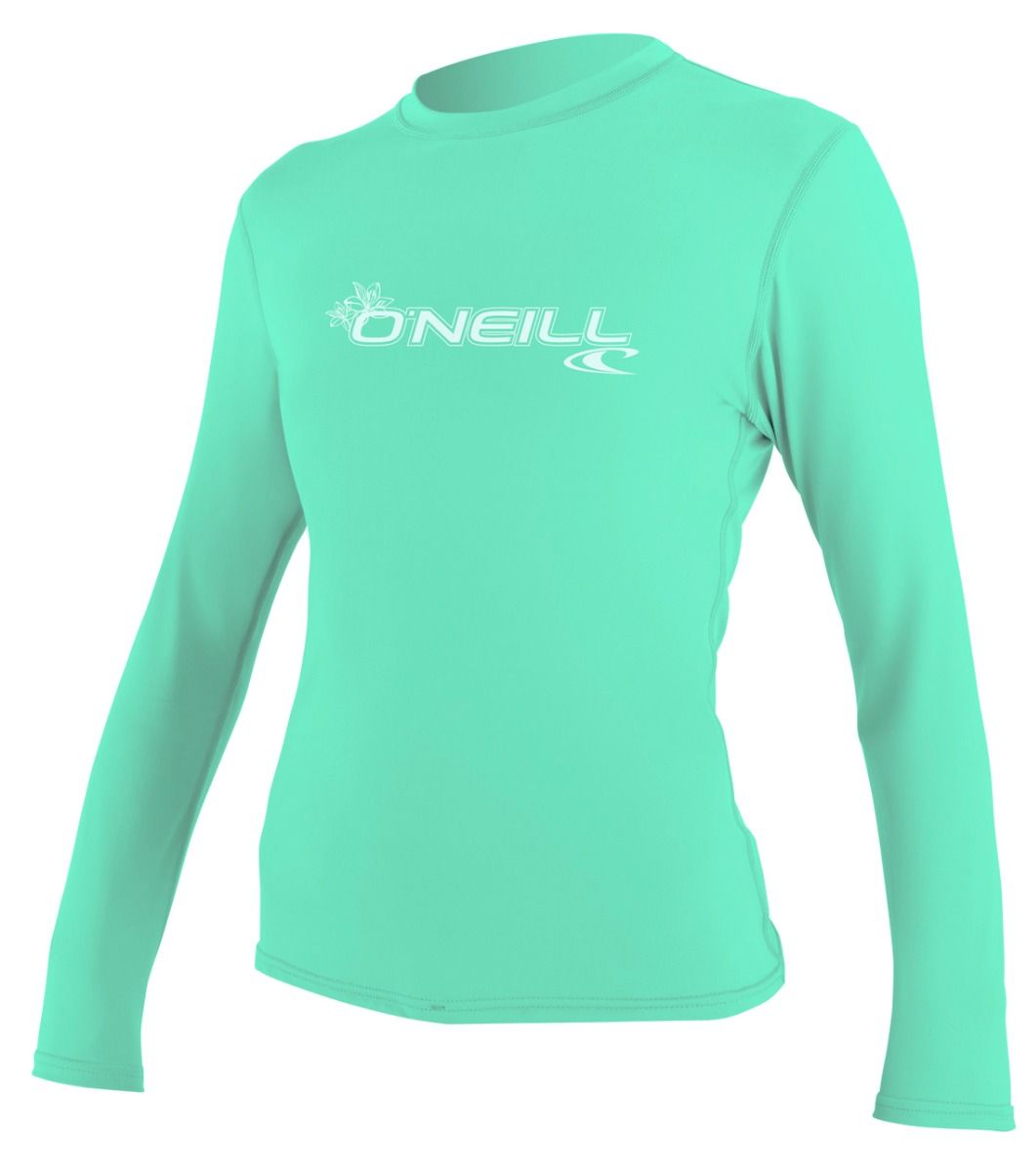 O’Neill WOMEN'S BASIC 50+ L/S SUN SHIRT - light aqua | O’neill | Rash Vest - Northshore Newquay - Surf/Skate Shop