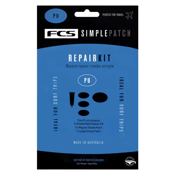 FCS SIMPLE PATCH REPAIR KIT (Epoxy and PU) PU | FCS | Surfboard Repair - Northshore Newquay - Surf/Skate Shop