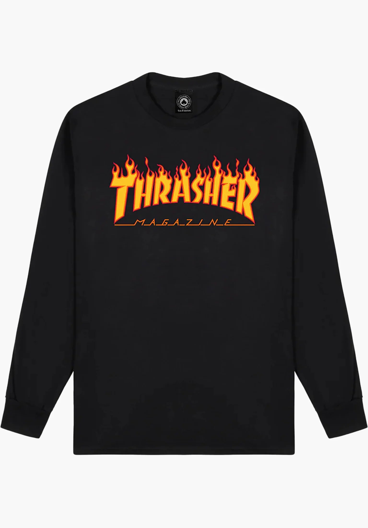 Thrasher Skate Mag Long sleeve T-shirt-Black/Flame