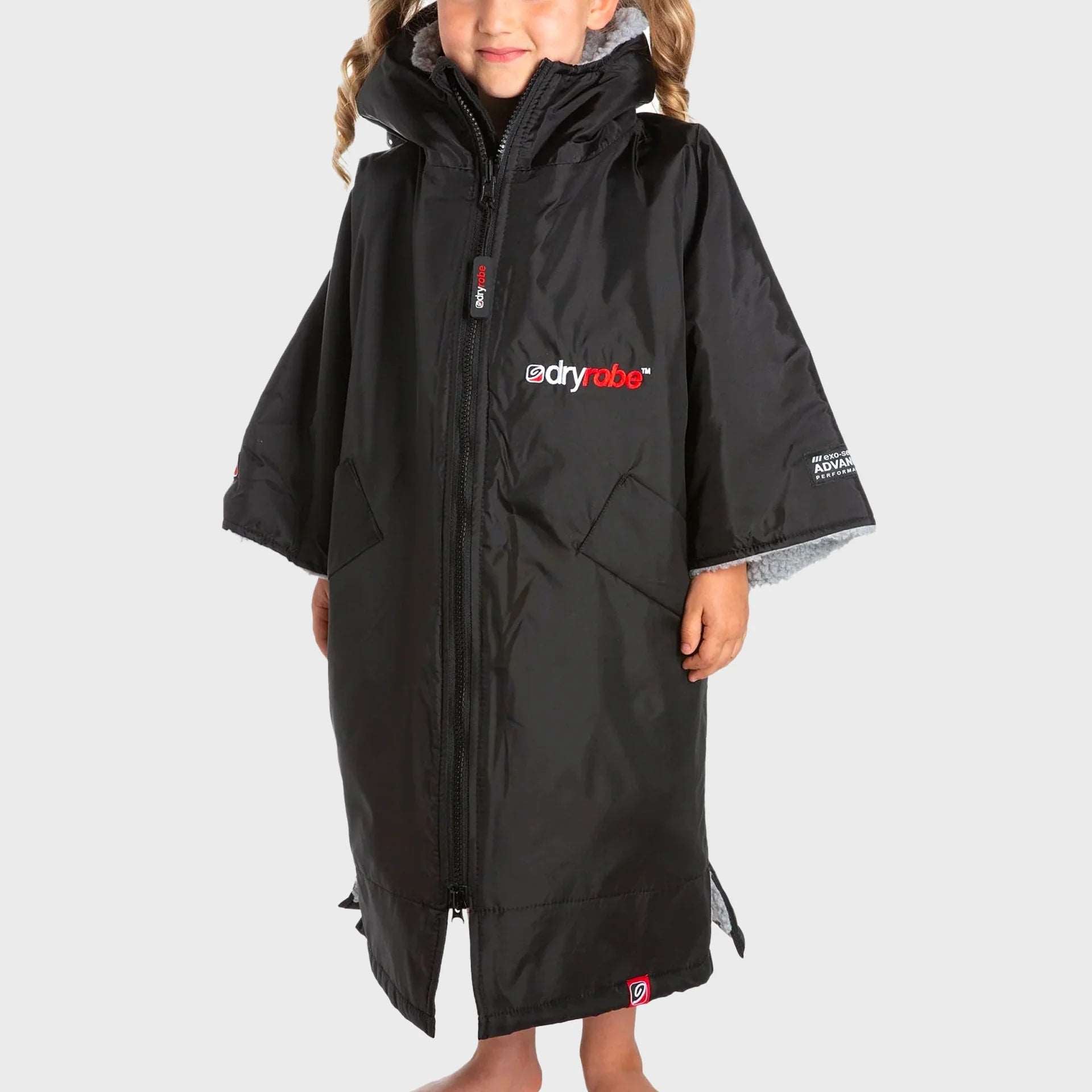 Kids DryRobe V3 Age 5-9 Black Grey | Dryrobe | Dryrobe