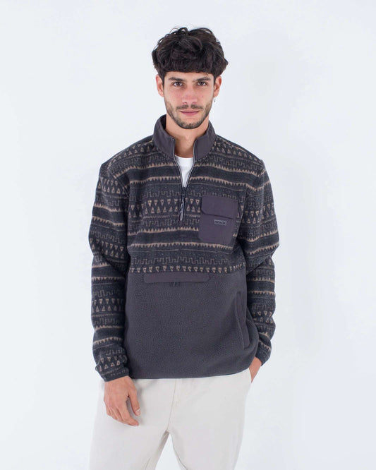 Hurley Burrito sherpa track 1/4 zipper-Black L | Hurley | Fleece