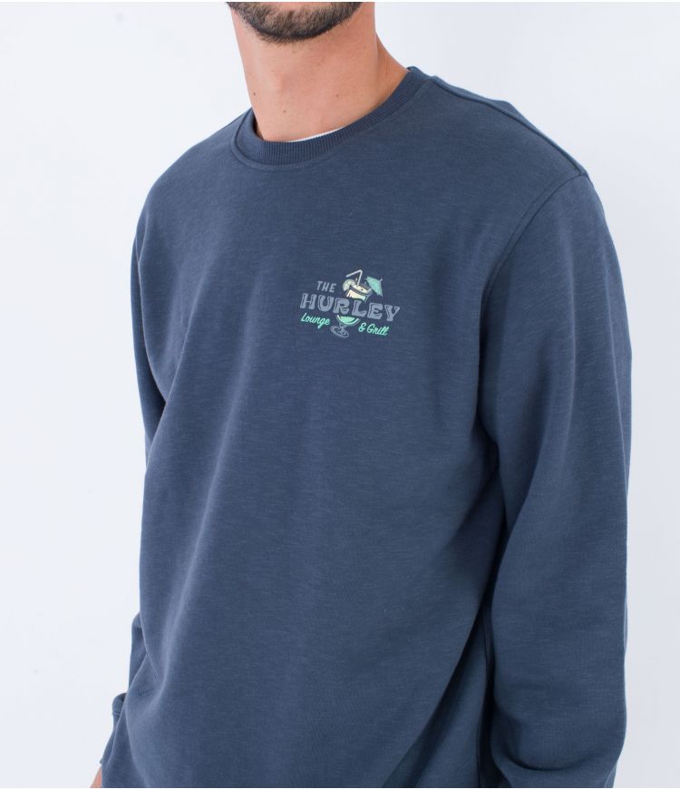 Hurley Lounge slub Sweatshirt-Blue | Hurley | Sweatshirt - Northshore Newquay - Surf/Skate