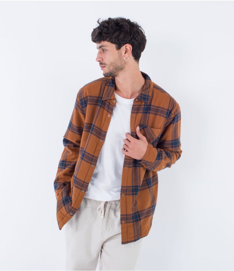 Hurley Portland sherpa lined flannel Shirt-Brown | Hurley | Shirt - Northshore Newquay - Surf/Skate