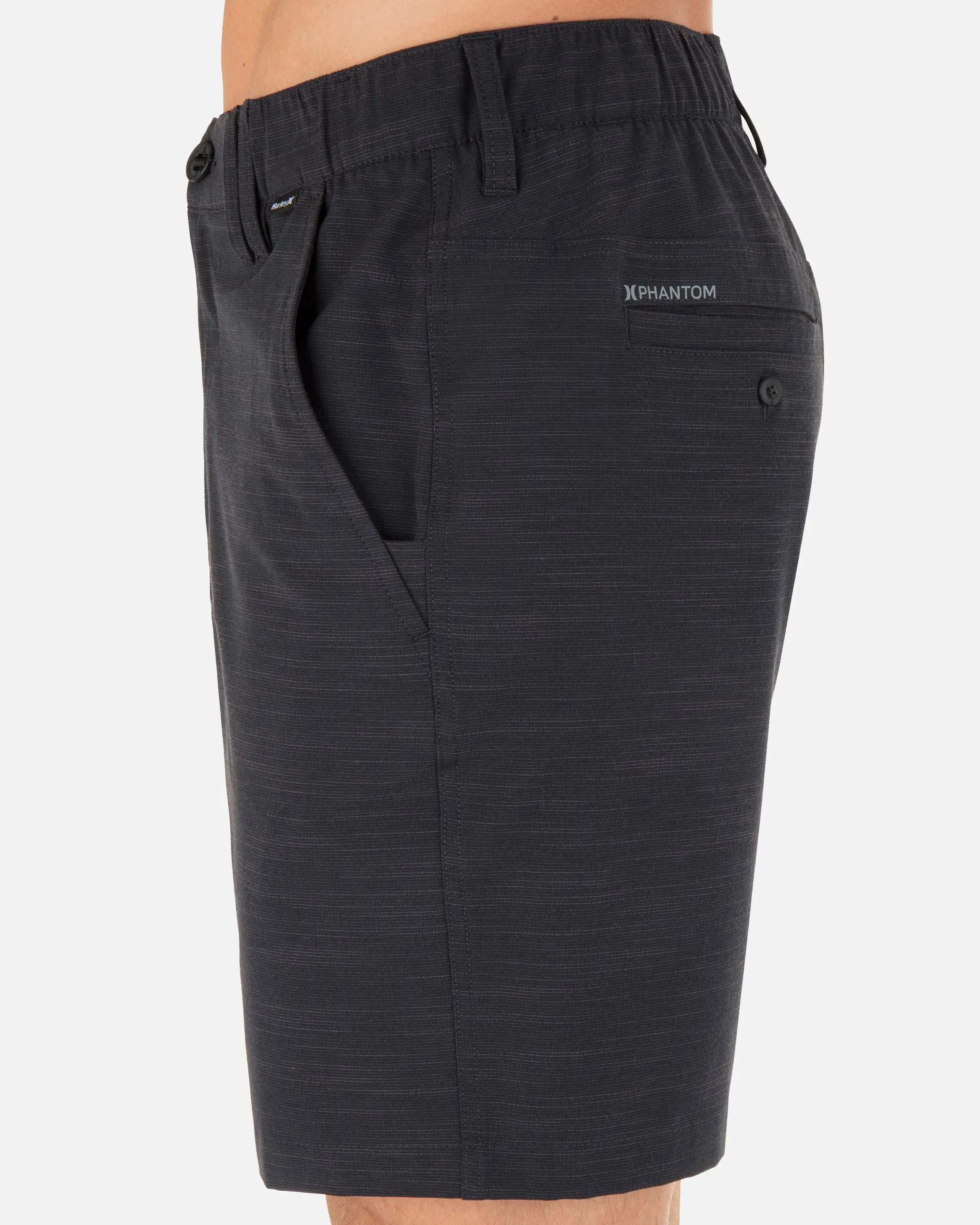 Hurley Phantom 18" Slub 3/4 waistband Shorts-Black | Hurley | Shorts
