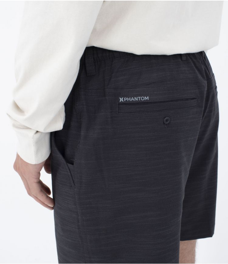 Hurley Phantom 18" Slub Shorts 3/4 waistband-Black | Hurley | - Northshore Newquay - Surf/Skate Shop
