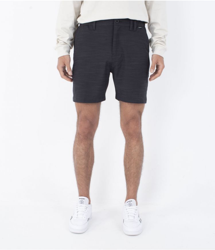 Hurley Phantom 18" Slub Shorts 3/4 waistband-Black | Hurley | - Northshore Newquay - Surf/Skate Shop
