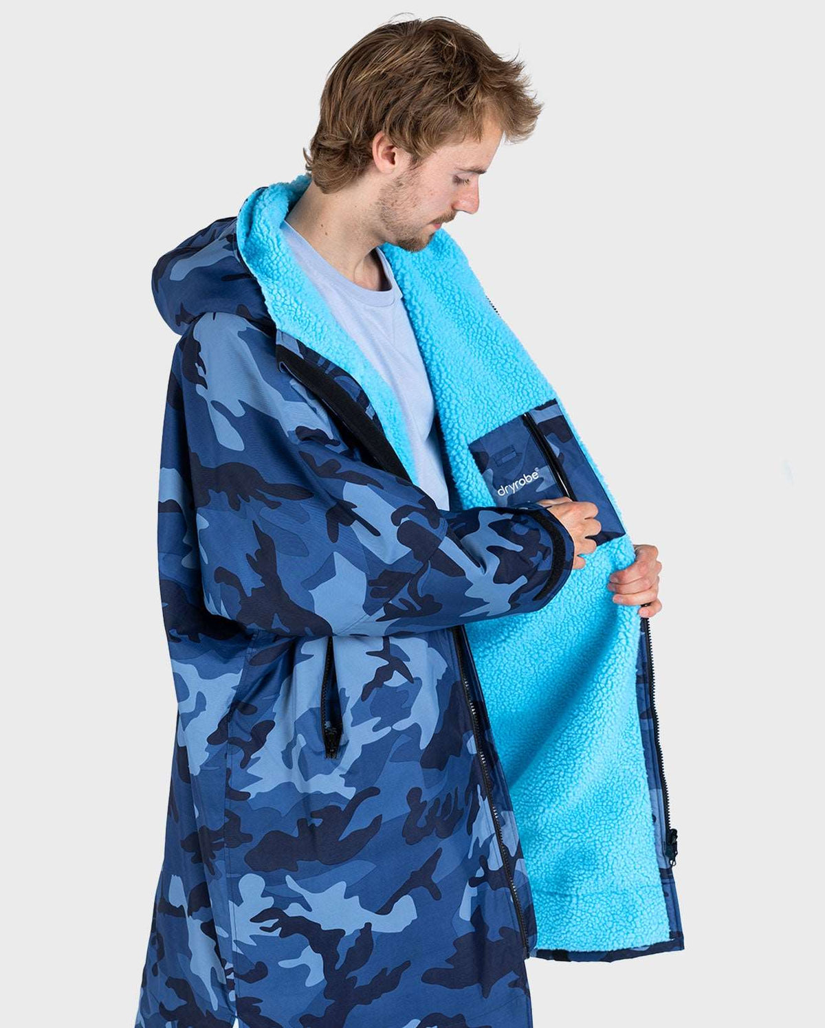 DryRobe V3 Adult Long Sleeve Blue Camo / Blue | Dryrobe | Dryrobe - Northshore Newquay - Surf/Skate Shop