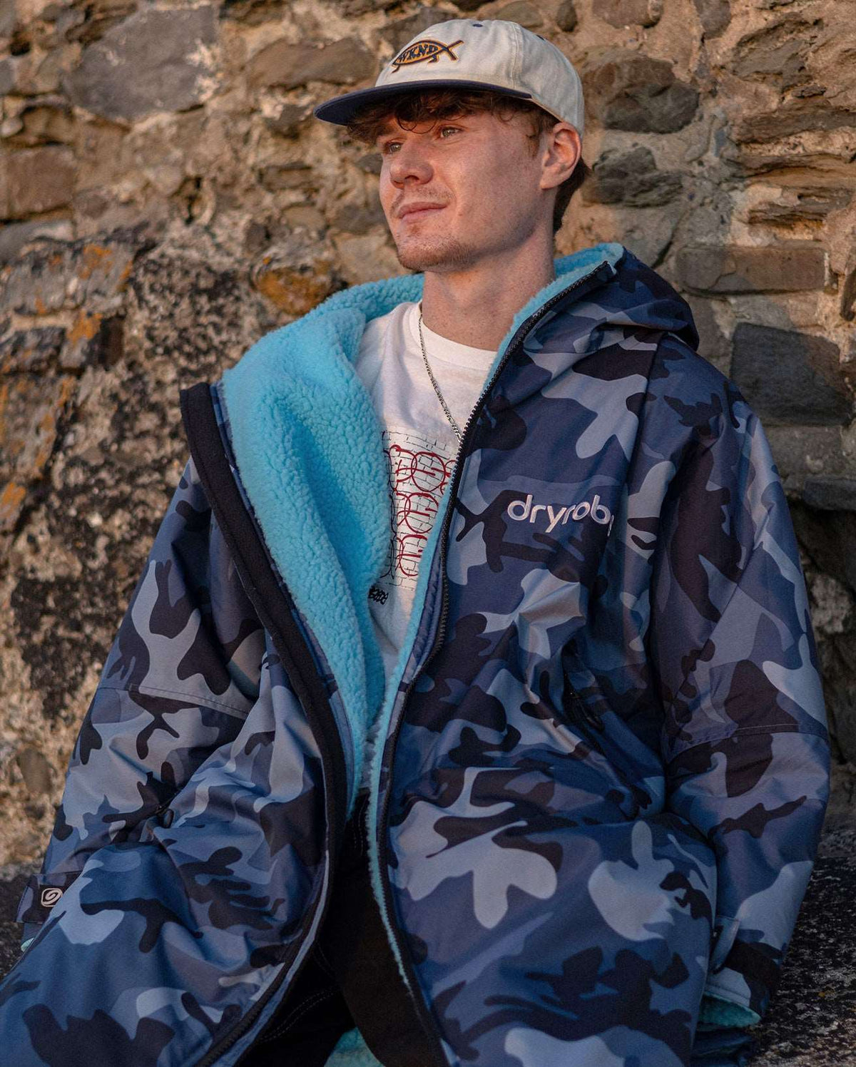DryRobe V3 Adult Long Sleeve Blue Camo / Blue | Dryrobe | Dryrobe - Northshore Newquay - Surf/Skate Shop