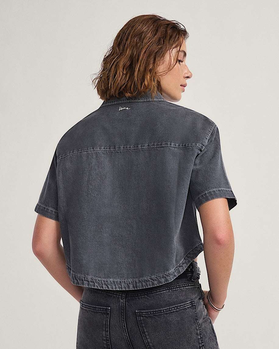 Vans Natalie Denim Shirt-Grey Wash | Vans | Shirt - Northshore Newquay - Surf/Skate