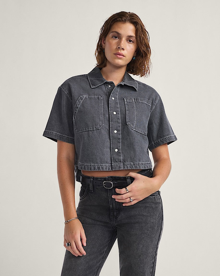 Vans Natalie Denim Shirt-Grey Wash | Vans | Shirt