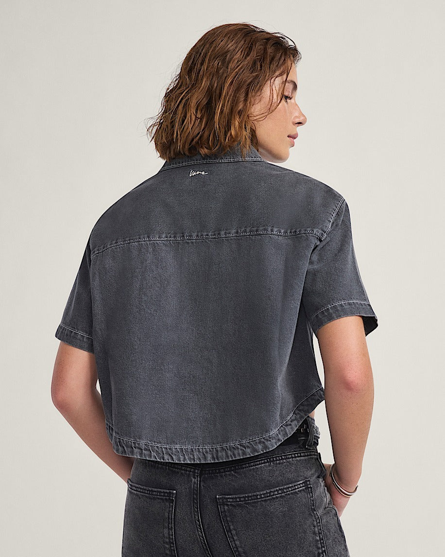 Vans Natalie Denim Shirt-Grey Wash | Vans | Shirt