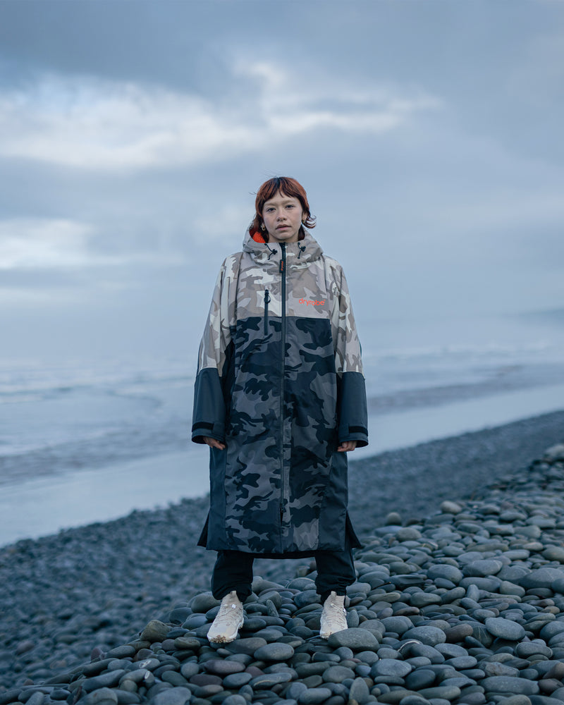 Dryrobe Nexus - Sand Camo / Orange | Dryrobe | Dryrobe - Northshore Newquay - Surf/Skate Shop
