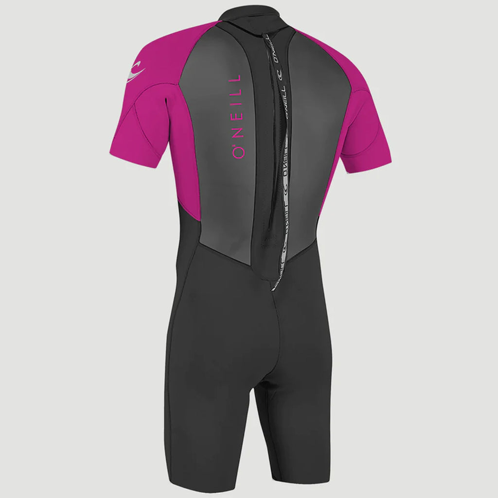 O’NEILL KIDS REACTOR 2MM BACK ZIP SHORTY WETSUIT ( Blk/Berry) | O’neill | Summer Wetsuit - Northshore Newquay - Surf/Skate