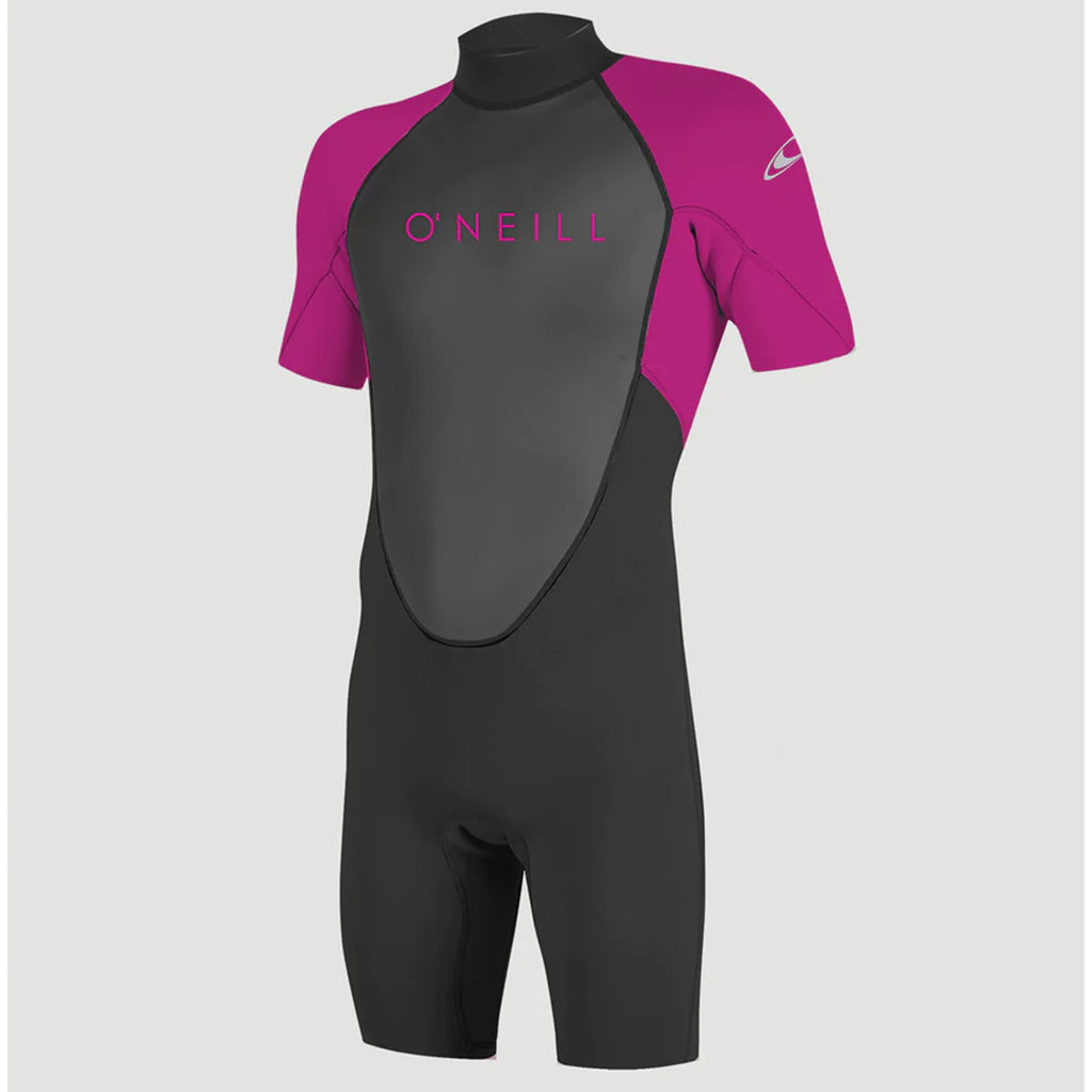 O’NEILL KIDS REACTOR 2MM BACK ZIP SHORTY WETSUIT ( Blk/Berry) | O’neill | Summer Wetsuit - Northshore Newquay - Surf/Skate