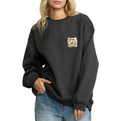 RVCA Women's Baggie Boyfriend Sweatshirt-Pirate Black XL | RVCA | Sweater - Northshore Newquay - Surf/Skate