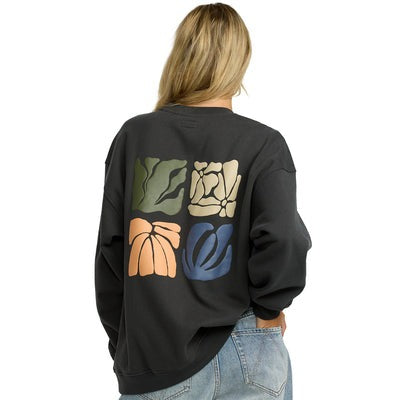 RVCA Women's Baggie Boyfriend Sweatshirt-Pirate Black | RVCA | Sweater - Northshore Newquay - Surf/Skate