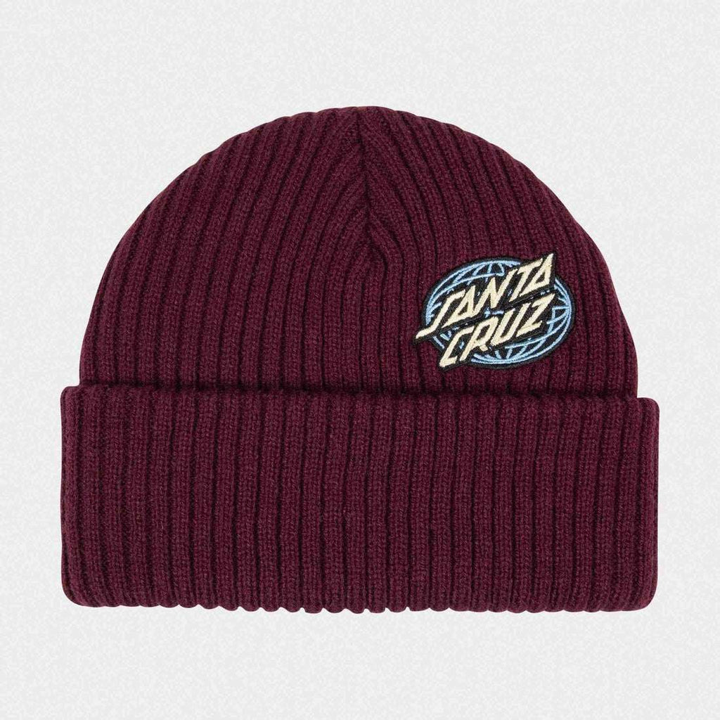 Santa Cruz Global Oval Dot Beanie Dark Cherry | Santa Cruz | Beanie - Northshore Newquay - Surf/Skate