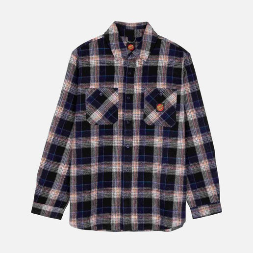 Santa Cruz Apex shirt-Navy Check | Santa Cruz | - Northshore Newquay - Surf/Skate