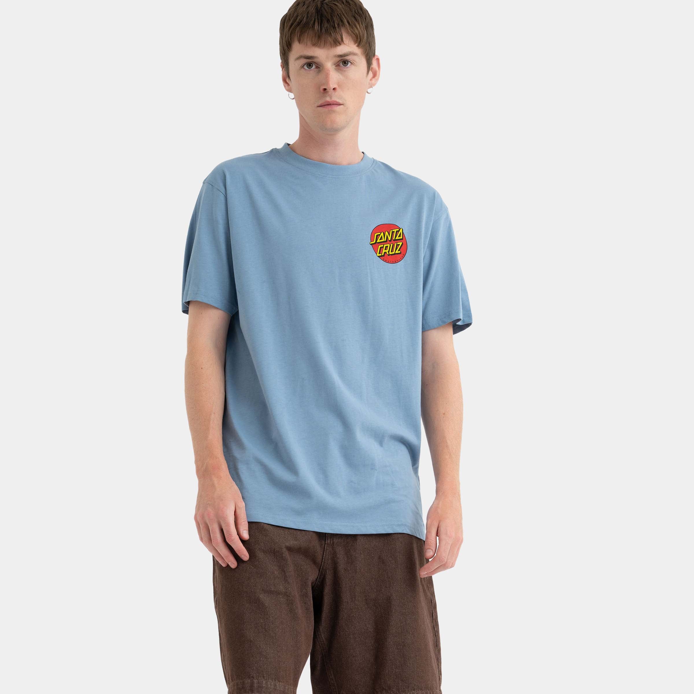 Santa Cruz Classic Dot T-Shirt-Faded Denim | Santa Cruz | - Northshore Newquay - Surf/Skate Shop