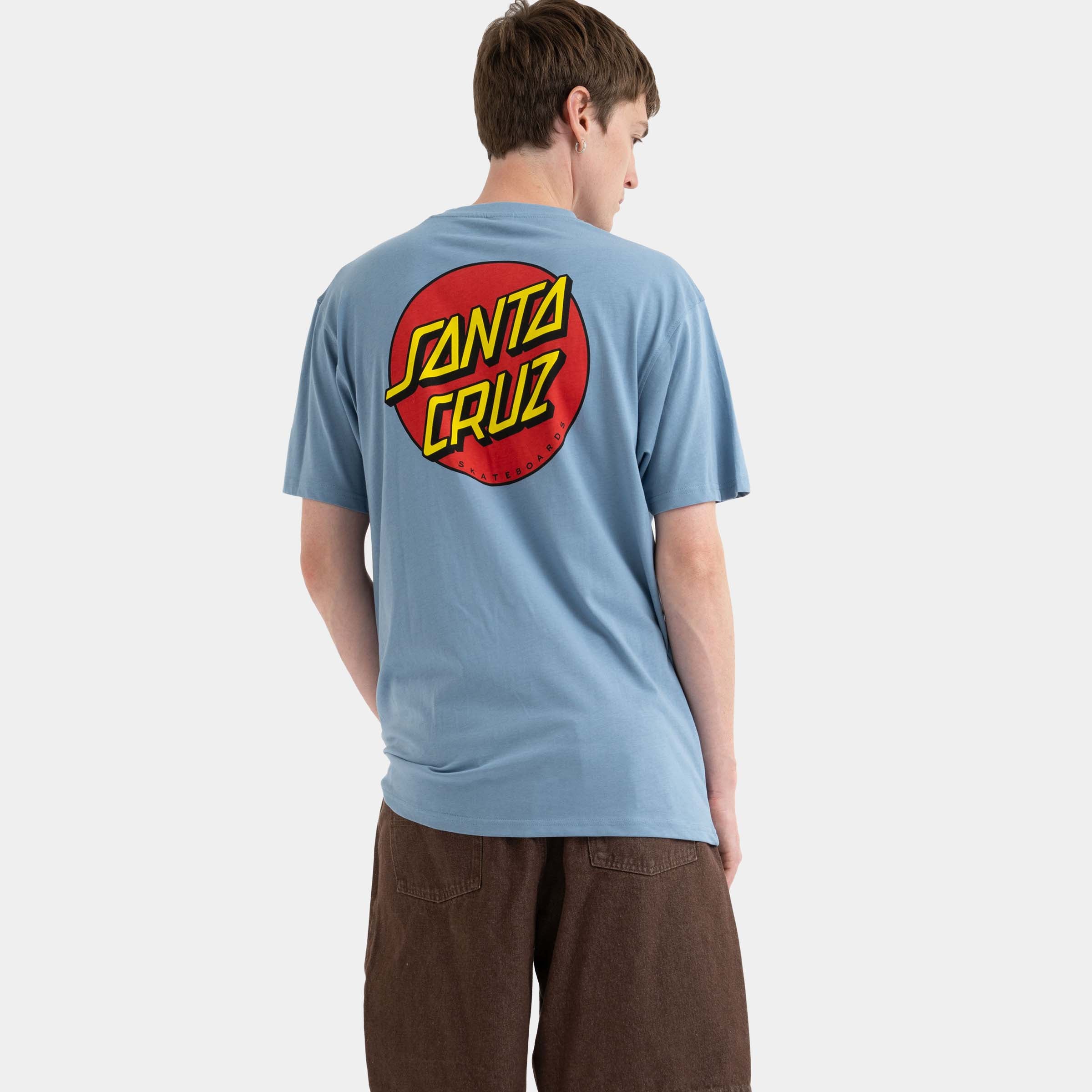 Santa Cruz Classic Dot T-Shirt-Faded Denim | Santa Cruz | - Northshore Newquay - Surf/Skate Shop