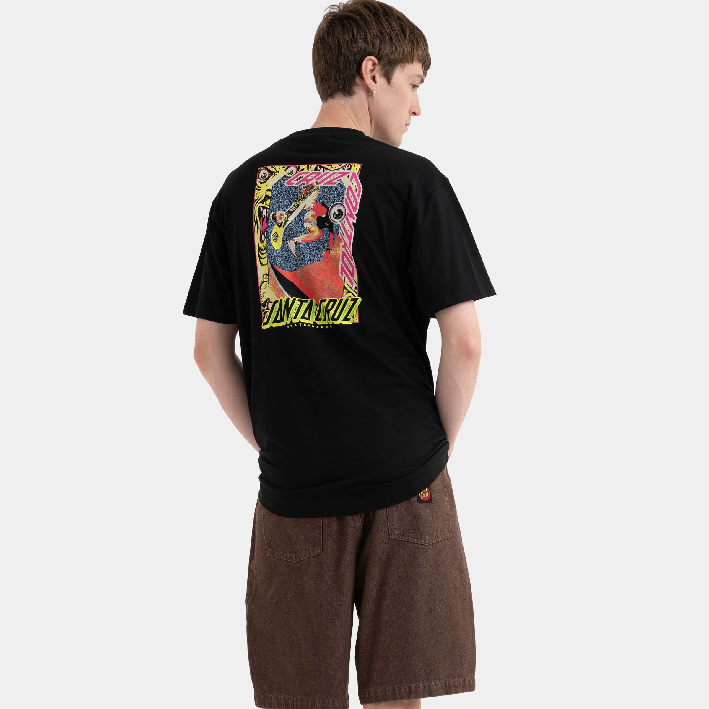 Santa Cruz Roskopp Cruz Control Tshirt-Black | Santa Cruz | T Shirt - Northshore Newquay - Surf/Skate Shop