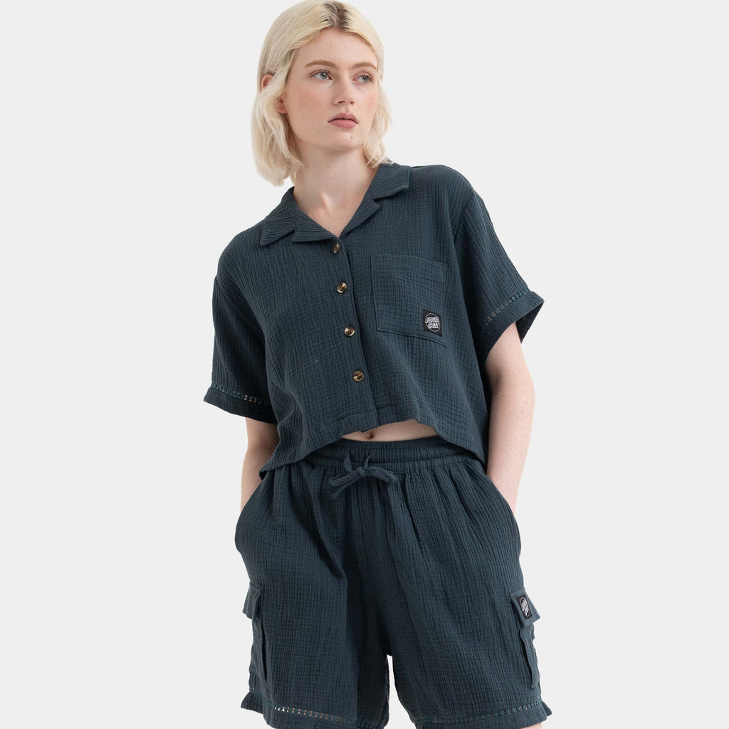 Santa Cruz Women's Dune Crop Shirt-Deep Sea | Northshore Surf Shop | - Northshore Newquay - Surf/Skate Shop