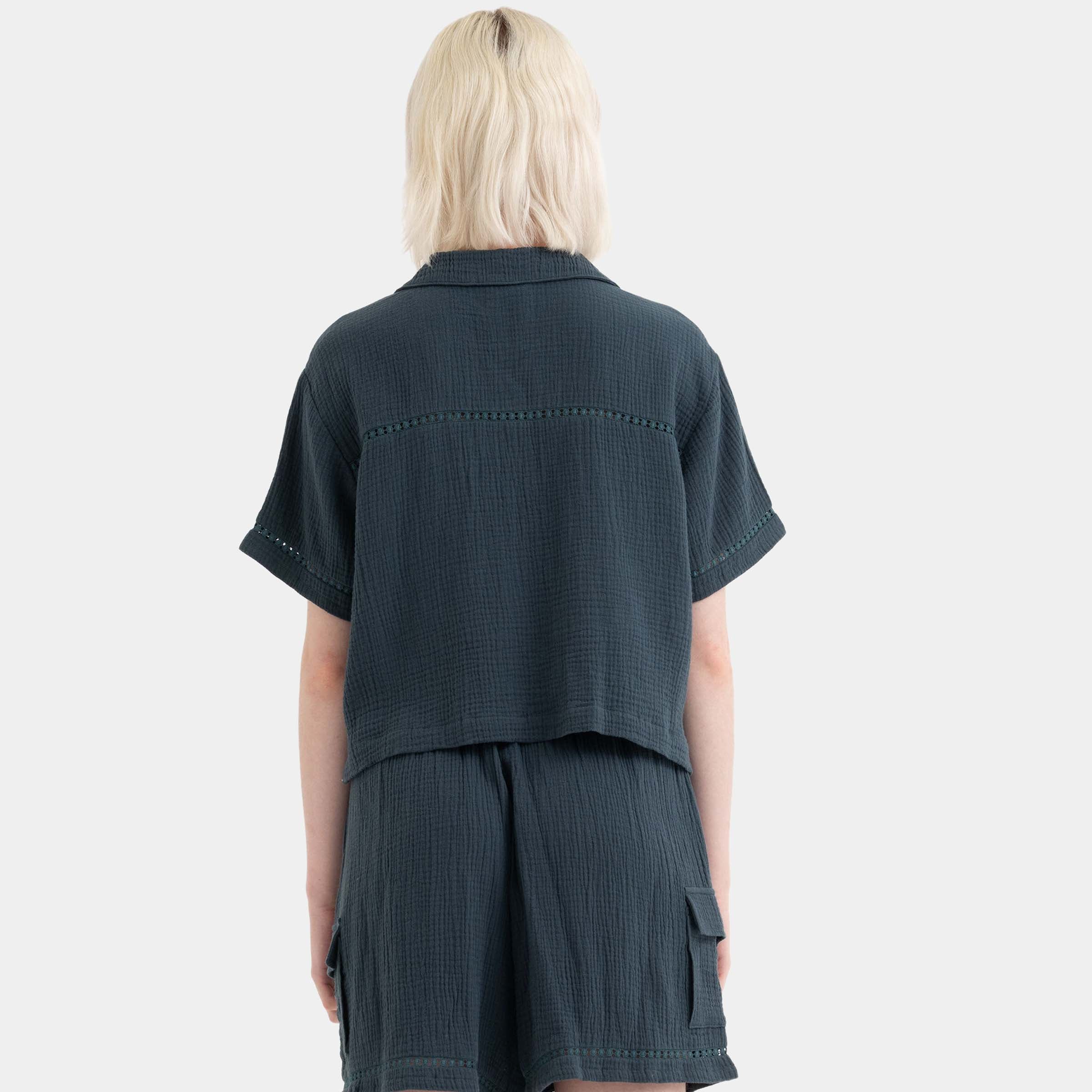 Santa Cruz Women's Dune Crop Shirt-Deep Sea | Northshore Surf Shop | - Northshore Newquay - Surf/Skate Shop