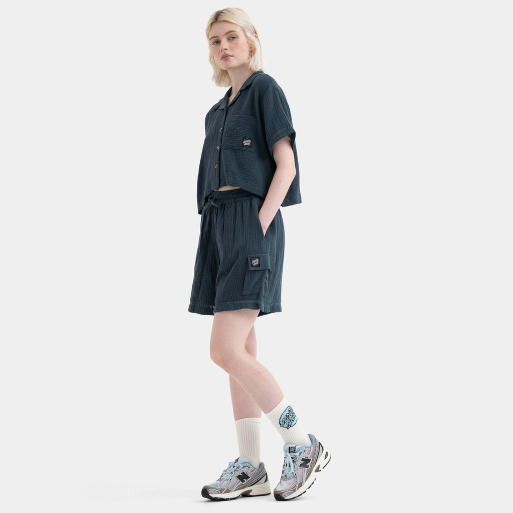 Santa Cruz Women's Dune Crop Shirt-Deep Sea | Northshore Surf Shop | - Northshore Newquay - Surf/Skate Shop