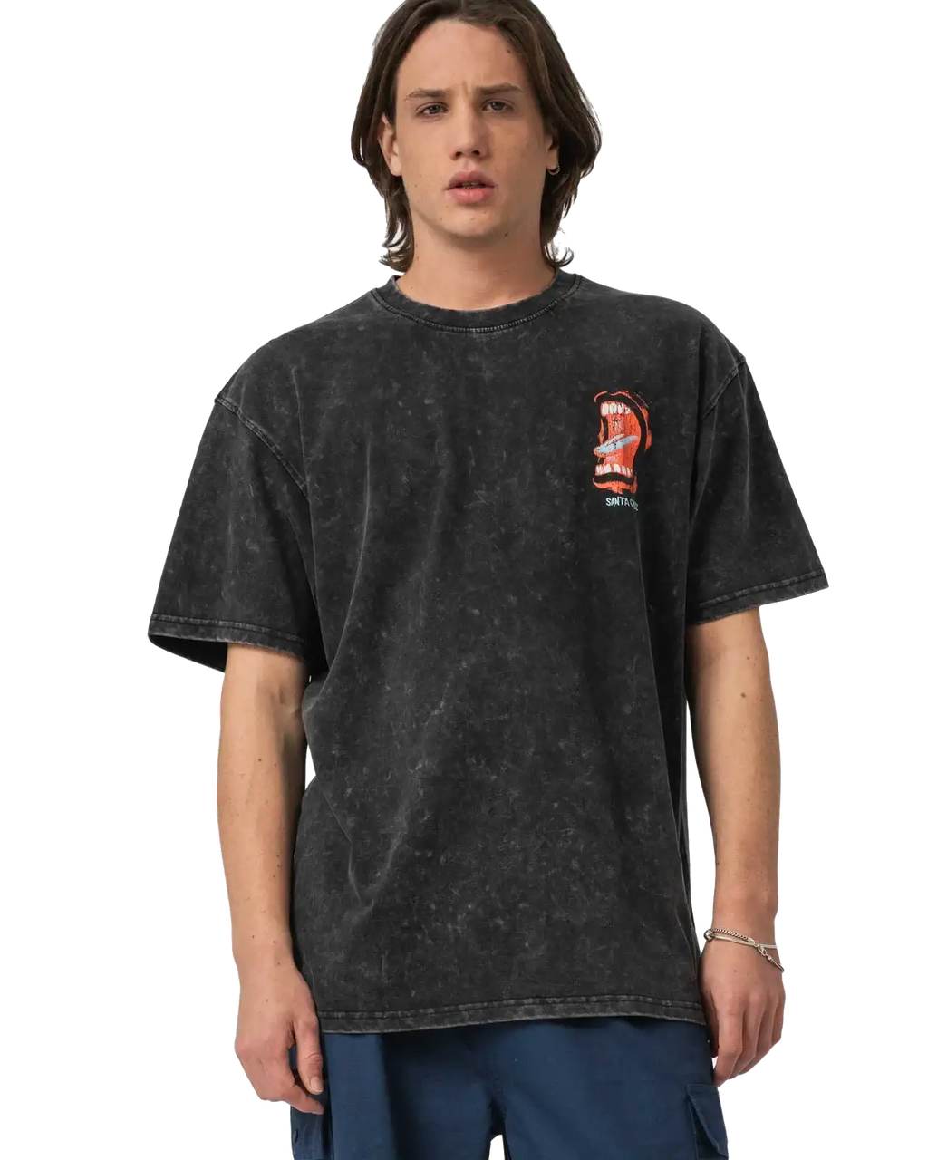 Santa Cruz VTG Screaming Connect Tshirt-Black Acid Wash | Santa Cruz | T Shirt - Northshore Newquay - Surf/Skate Shop