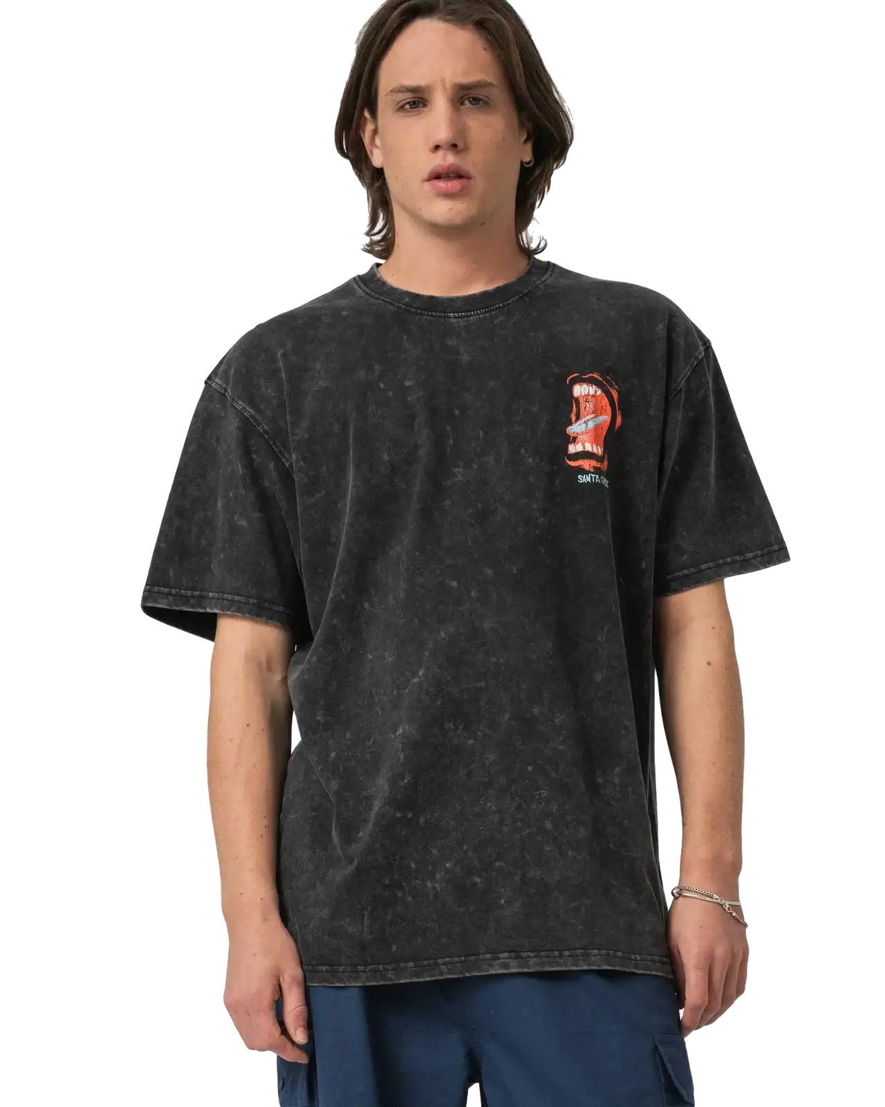 Santa Cruz VTG Screaming Connect Tshirt-Black Acid Wash | Santa Cruz | T Shirt - Northshore Newquay - Surf/Skate Shop