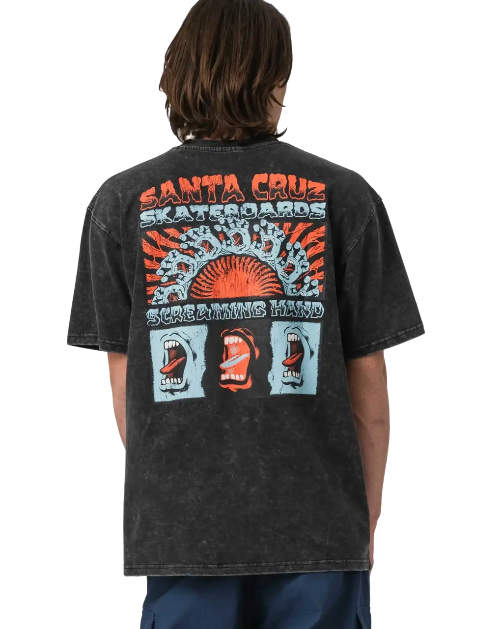 Santa Cruz VTG Screaming Connect Tshirt-Black Acid Wash | Santa Cruz | T Shirt - Northshore Newquay - Surf/Skate Shop