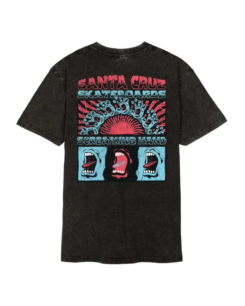 Santa Cruz VTG Screaming Connect Tshirt-Black Acid Wash | Santa Cruz | T Shirt - Northshore Newquay - Surf/Skate Shop