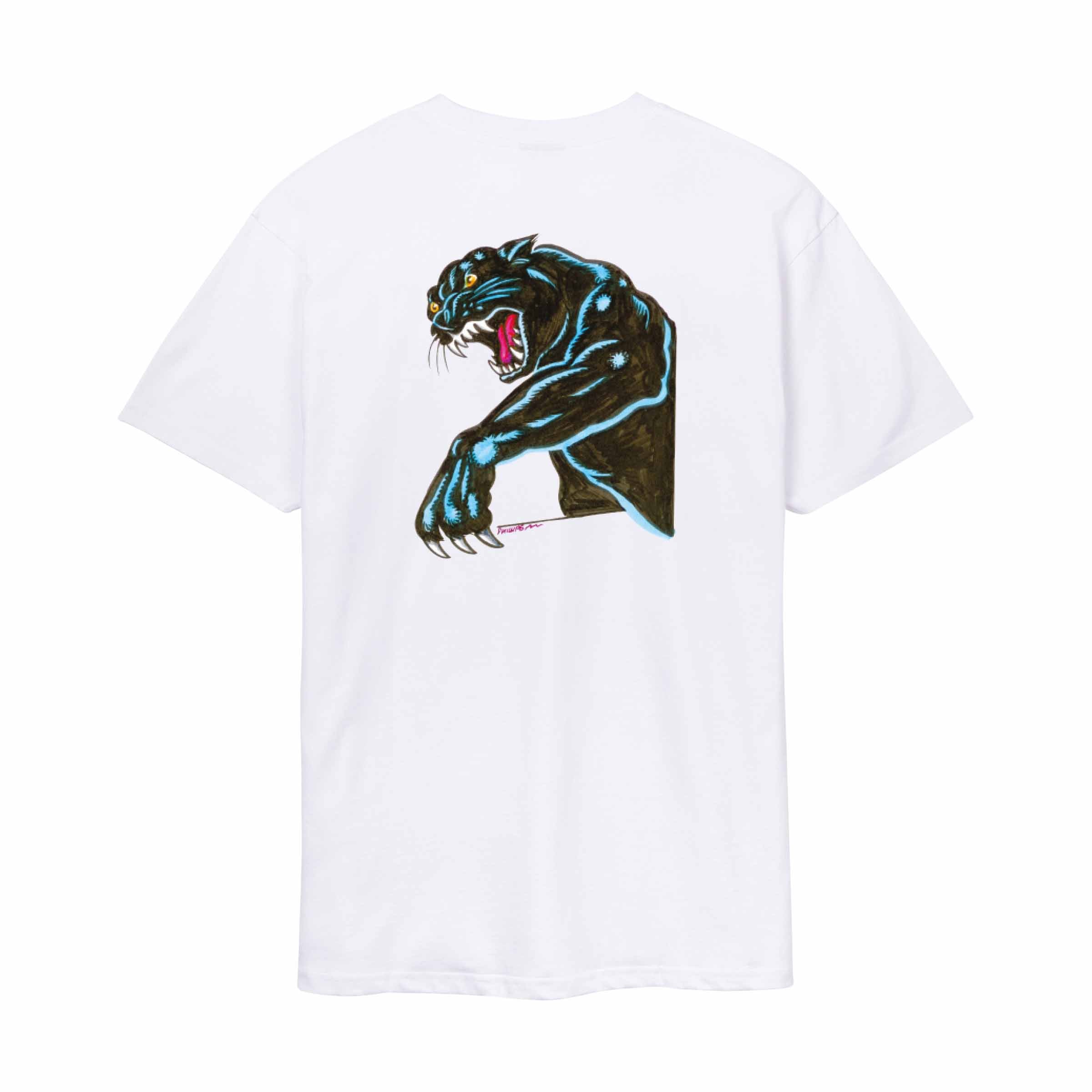 Santa Cruz Natas Sketch Panther T-Shirt-White | Santa Cruz | - Northshore Newquay - Surf/Skate Shop