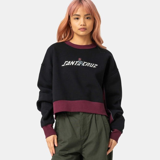 Santa Cruz Flourish Strip Crew-Black | Santa Cruz | - Northshore Newquay - Surf/Skate