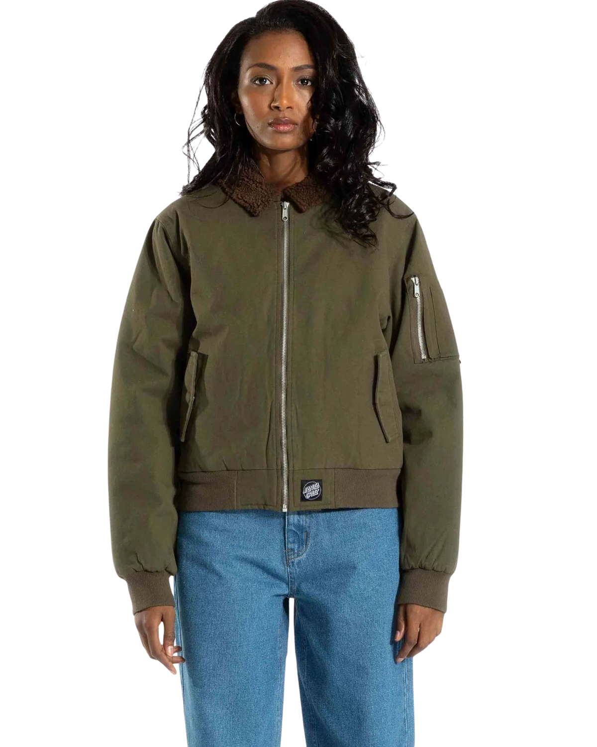 Santa Cruz Women's Pilot Bomber Jacket-Olive