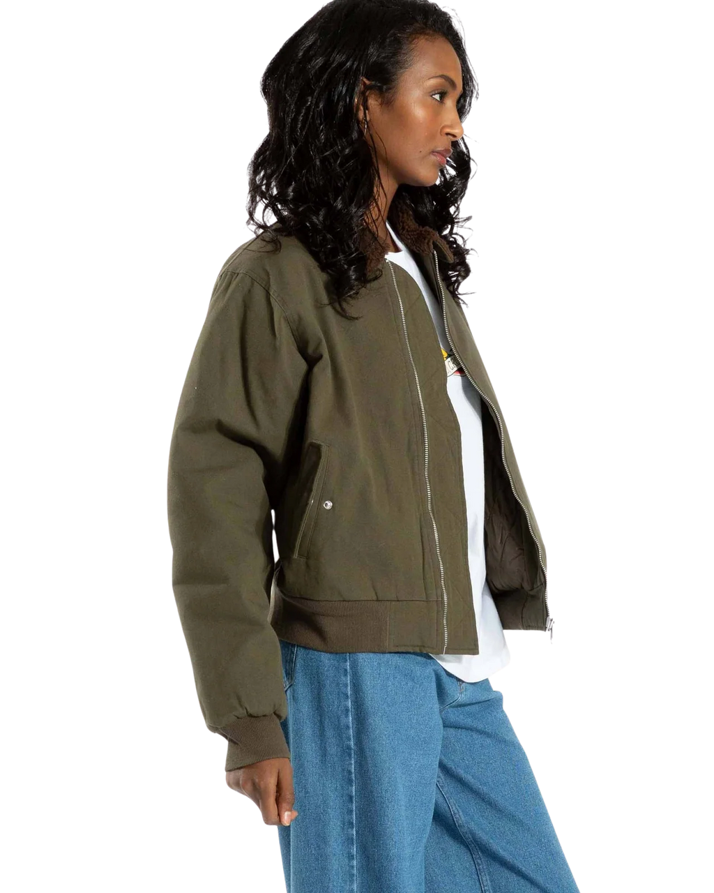 Santa Cruz Women's Pilot Bomber Jacket-Olive