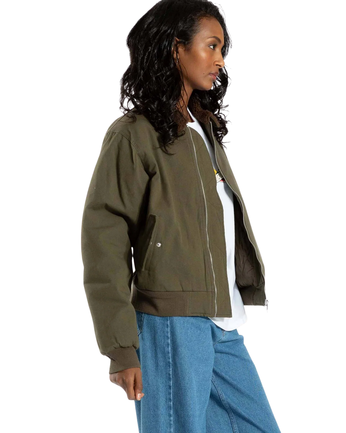 Santa Cruz Women's Pilot Bomber Jacket-Olive