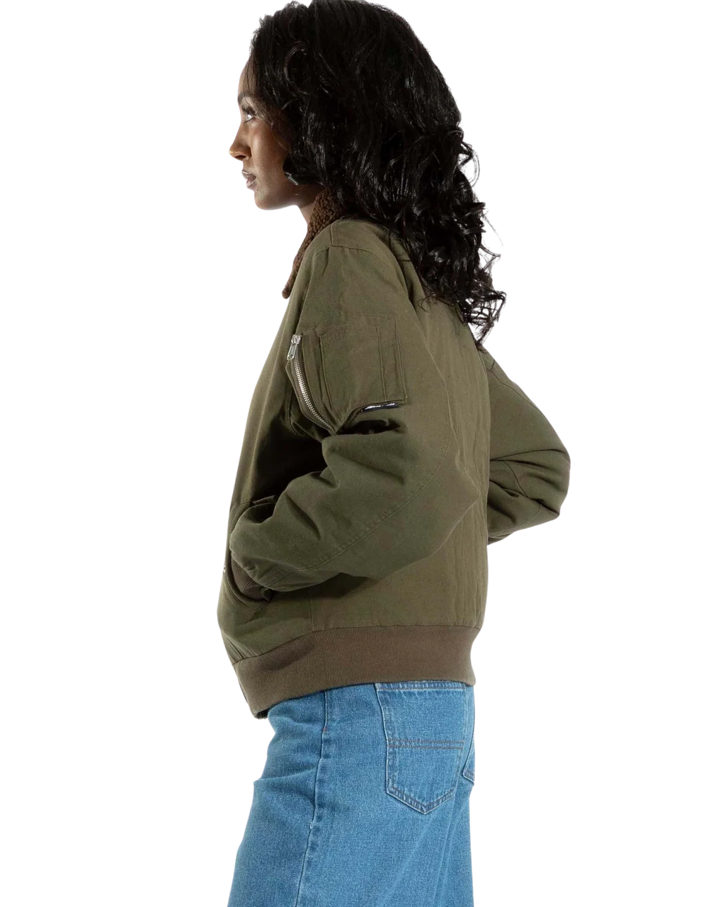 Santa Cruz Women's Pilot Bomber Jacket-Olive