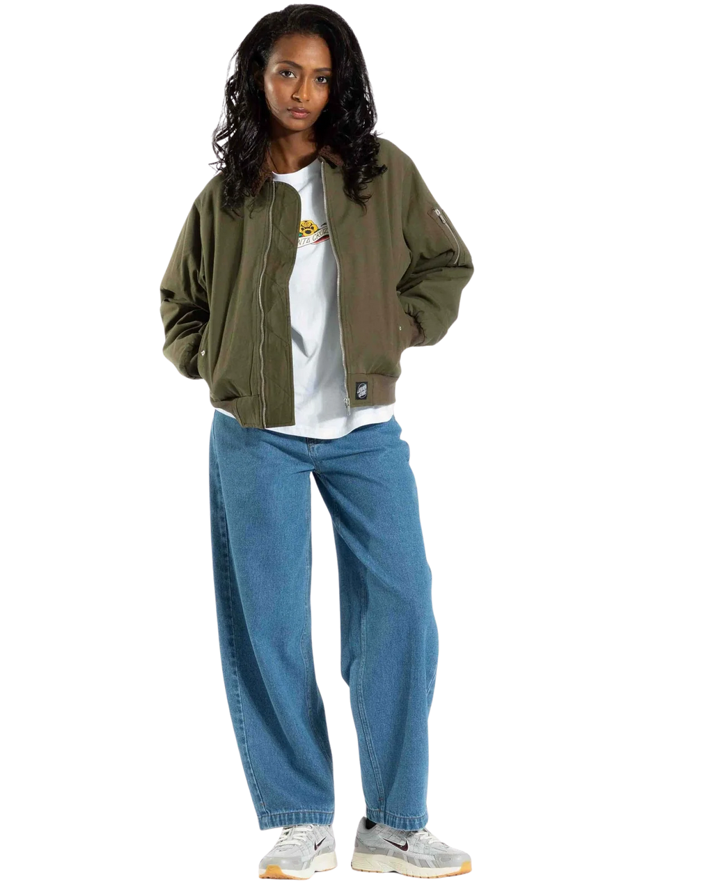 Santa Cruz Women's Pilot Bomber Jacket-Olive