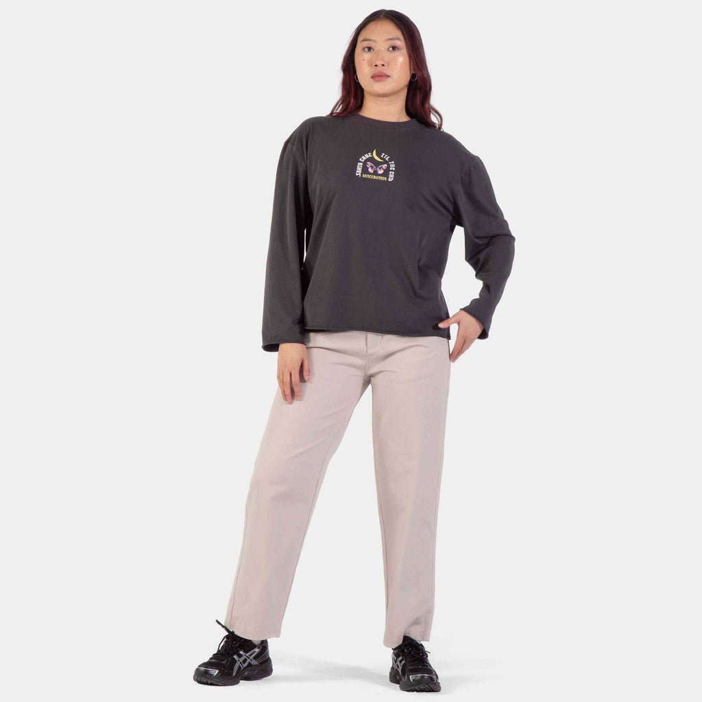 Santa Cruz Night Visions Mini Long Sleeve T-Shirt-Charcoal Wash