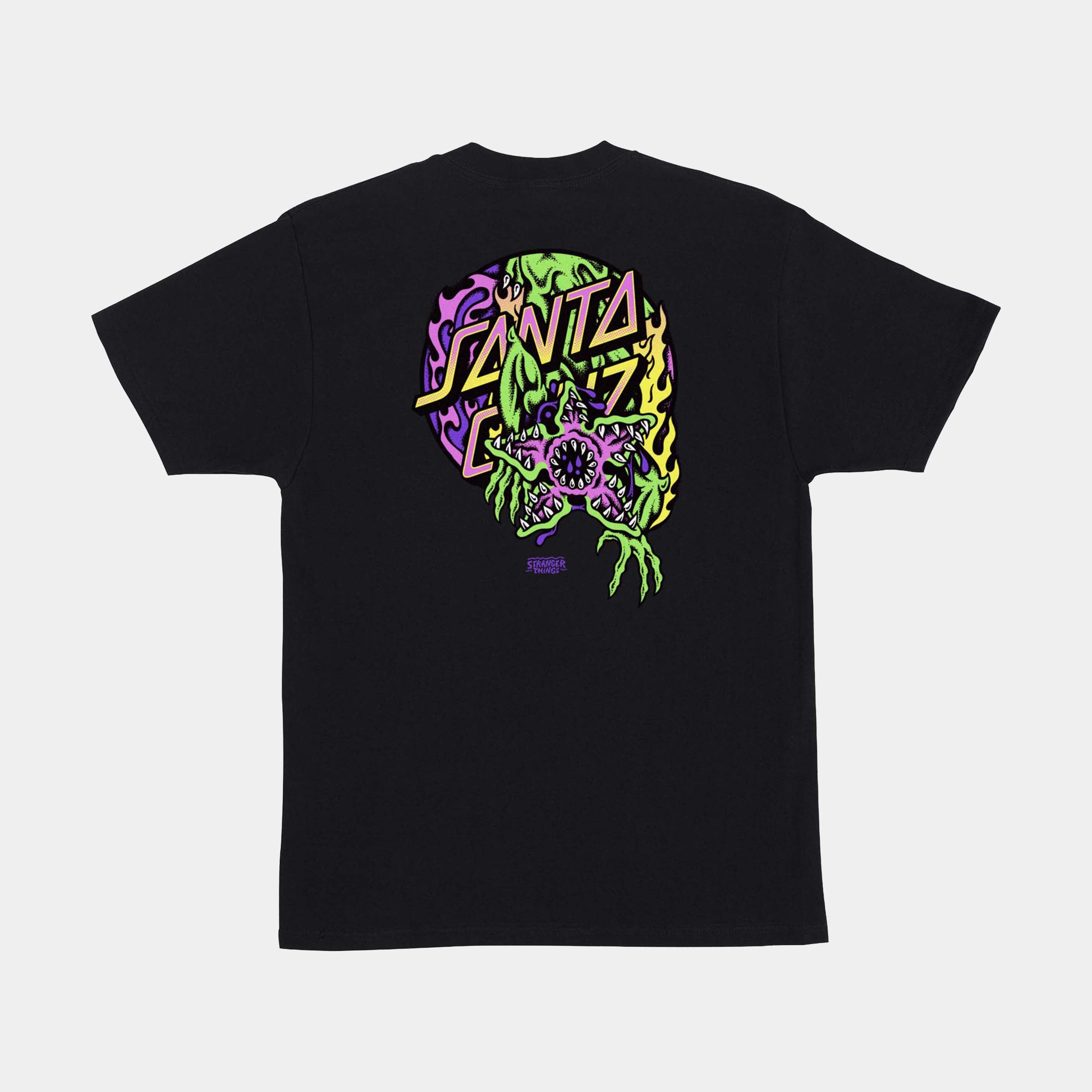 Santa Cruz Stranger Things Demogorgon Dot T-shirt-Black | Santa Cruz | T Shirt - Northshore Newquay - Surf/Skate