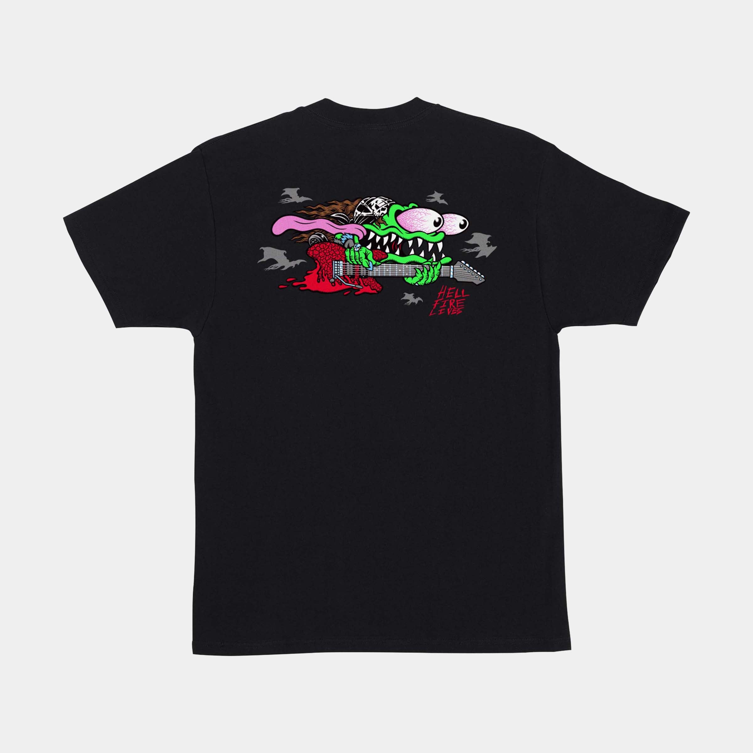 Santa Cruz Stranger Things Eddie Slasher T-Shirt-Black | Santa Cruz | T Shirt - Northshore Newquay - Surf/Skate