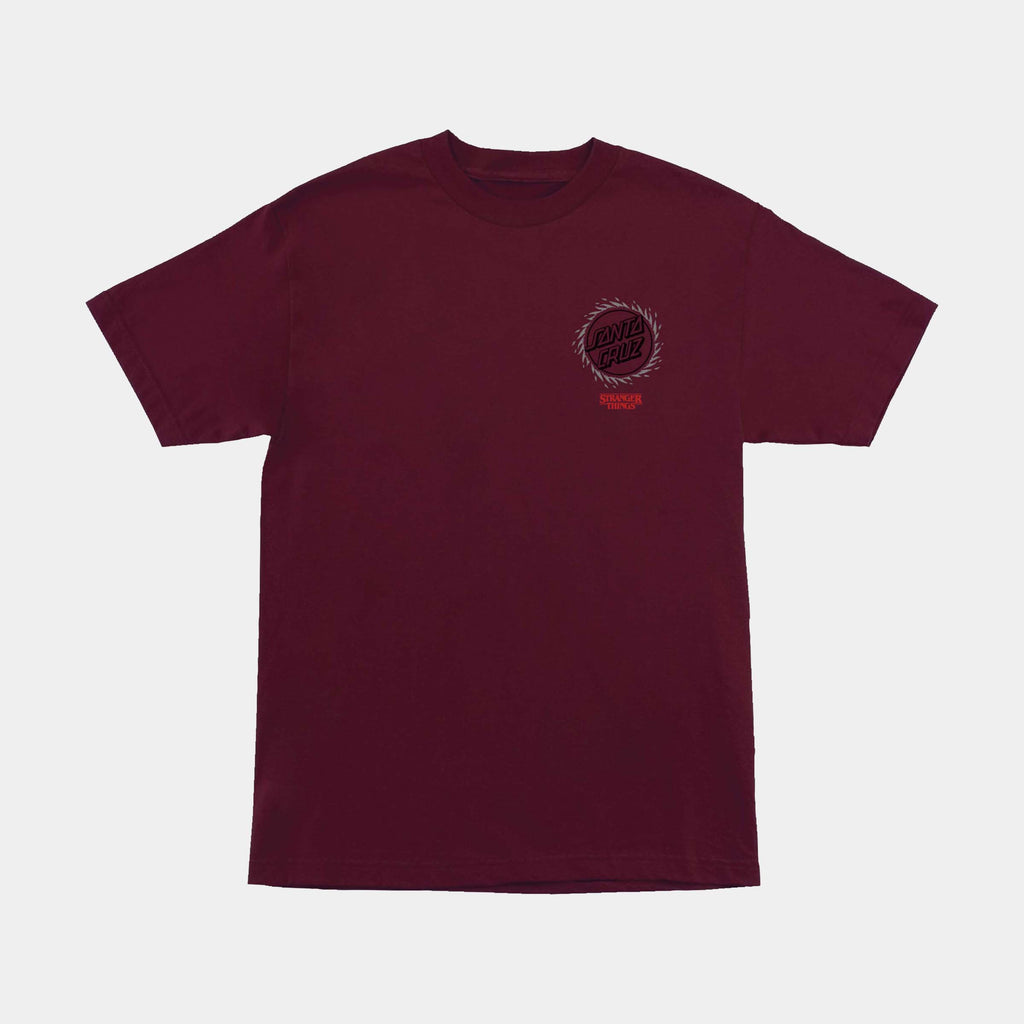 Santa Cruz Stranger Things Hell fire T-Shirt-Maroon | Santa Cruz | T Shirt - Northshore Newquay - Surf/Skate