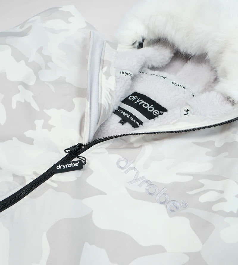 Dryrobe Alpine White Camo Advance kids long sleeve Changing Robe | Dryrobe | Dryrobe - Northshore Newquay - Surf/Skate Shop