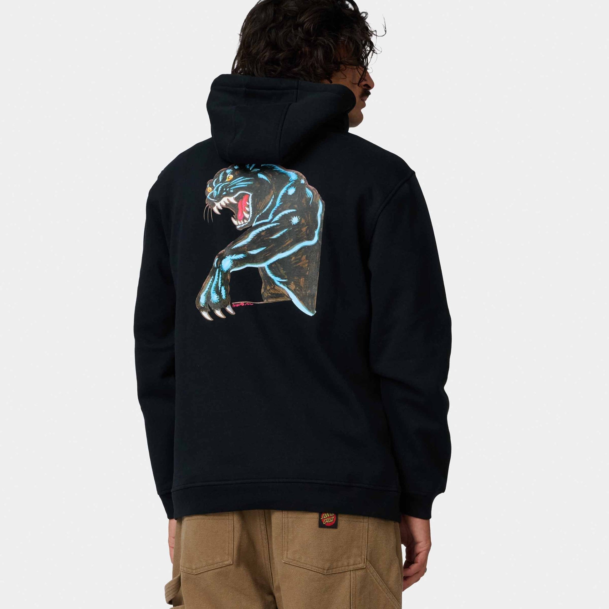 Santa Cruz Natas Sketch Panther Hoody-Black | Santa Cruz | - Northshore Newquay - Surf/Skate Shop