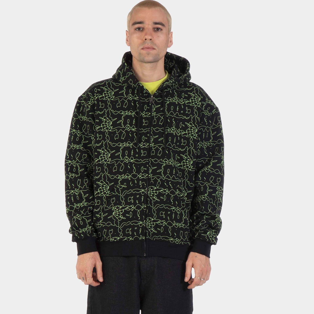 Santa Cruz Punk Web Zip Hood-Black/Green