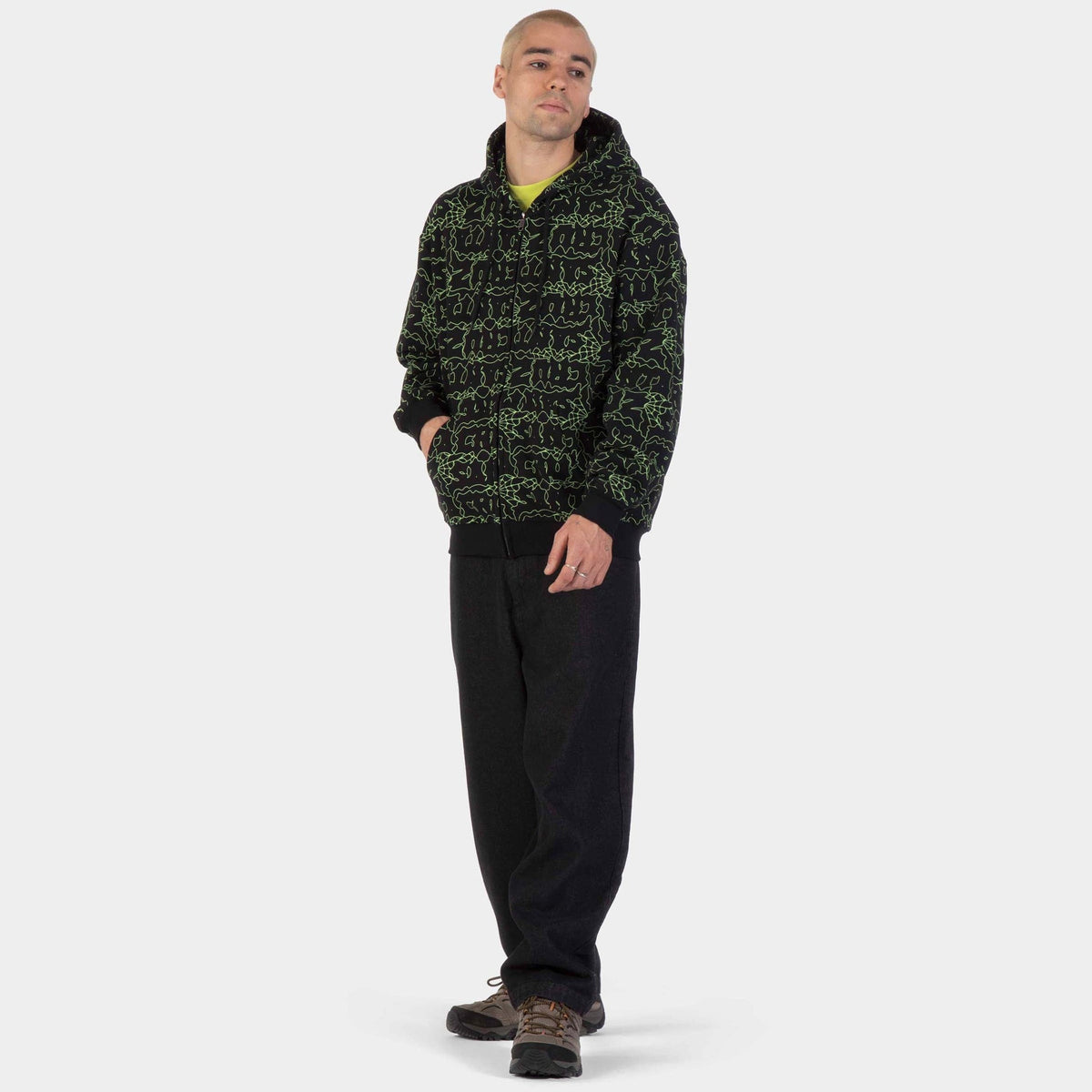 Santa Cruz Punk Web Zip Hood-Black/Green