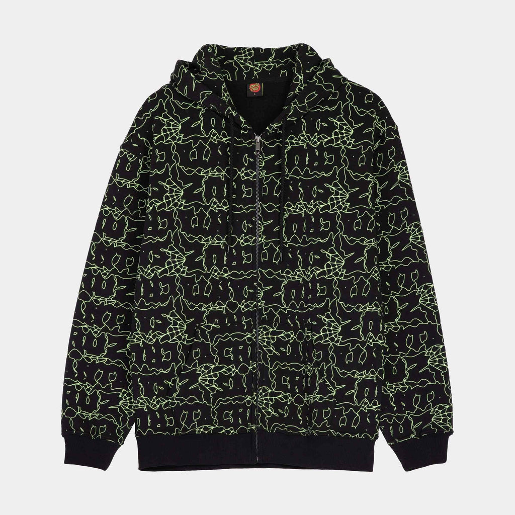 Santa Cruz Punk Web Zip Hood-Black/Green