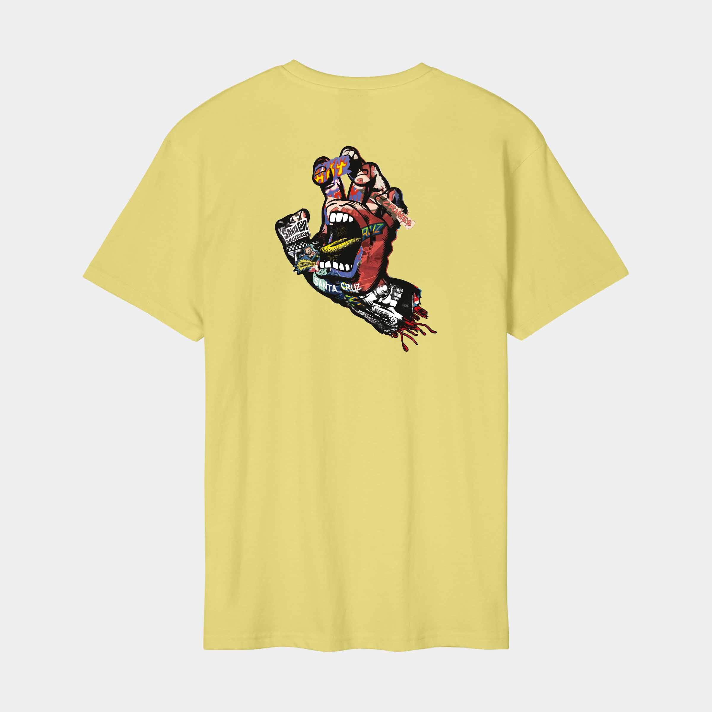 Santa Cruz Collage Hand T-Shirt-Faded Khaki | Santa Cruz | - Northshore Newquay - Surf/Skate Shop